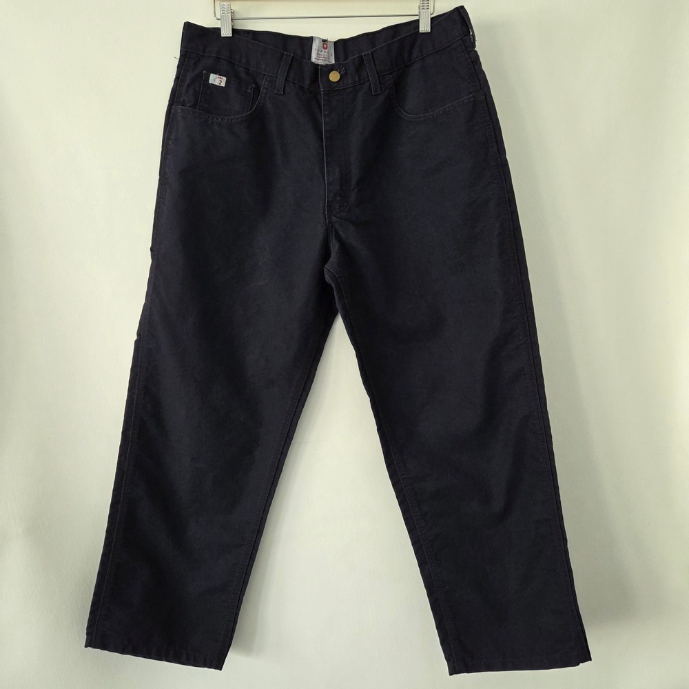 Tyndale FR Work Pants‎ Navy Blue Flame Resistant HRC 2 Made in USA Mens 38x29